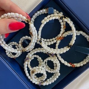 Set of river pearl rings and bracelets, assorted colors